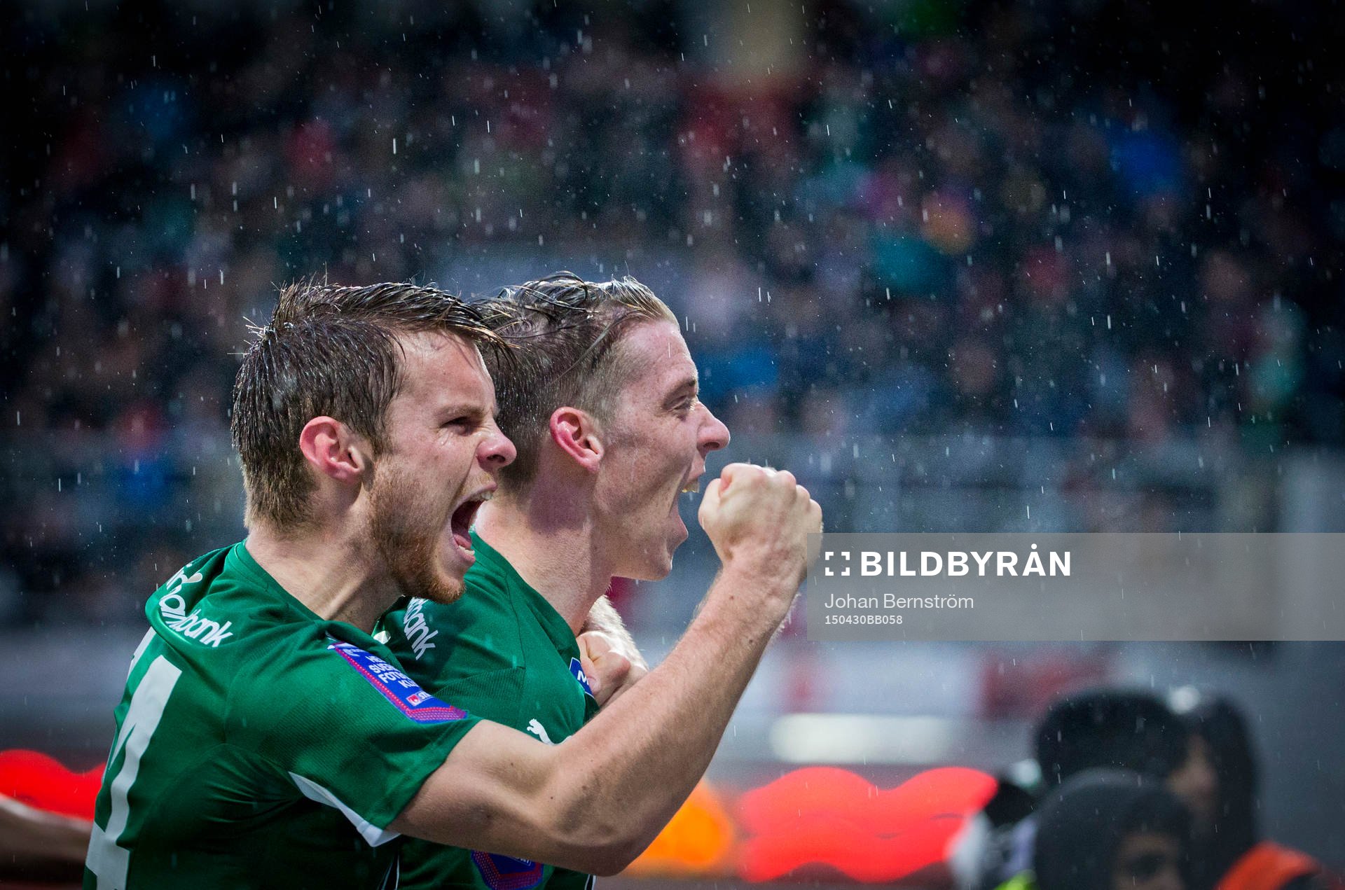 Hammarbys Birkir Már Saevarsson gör 1-2 och jublar med
