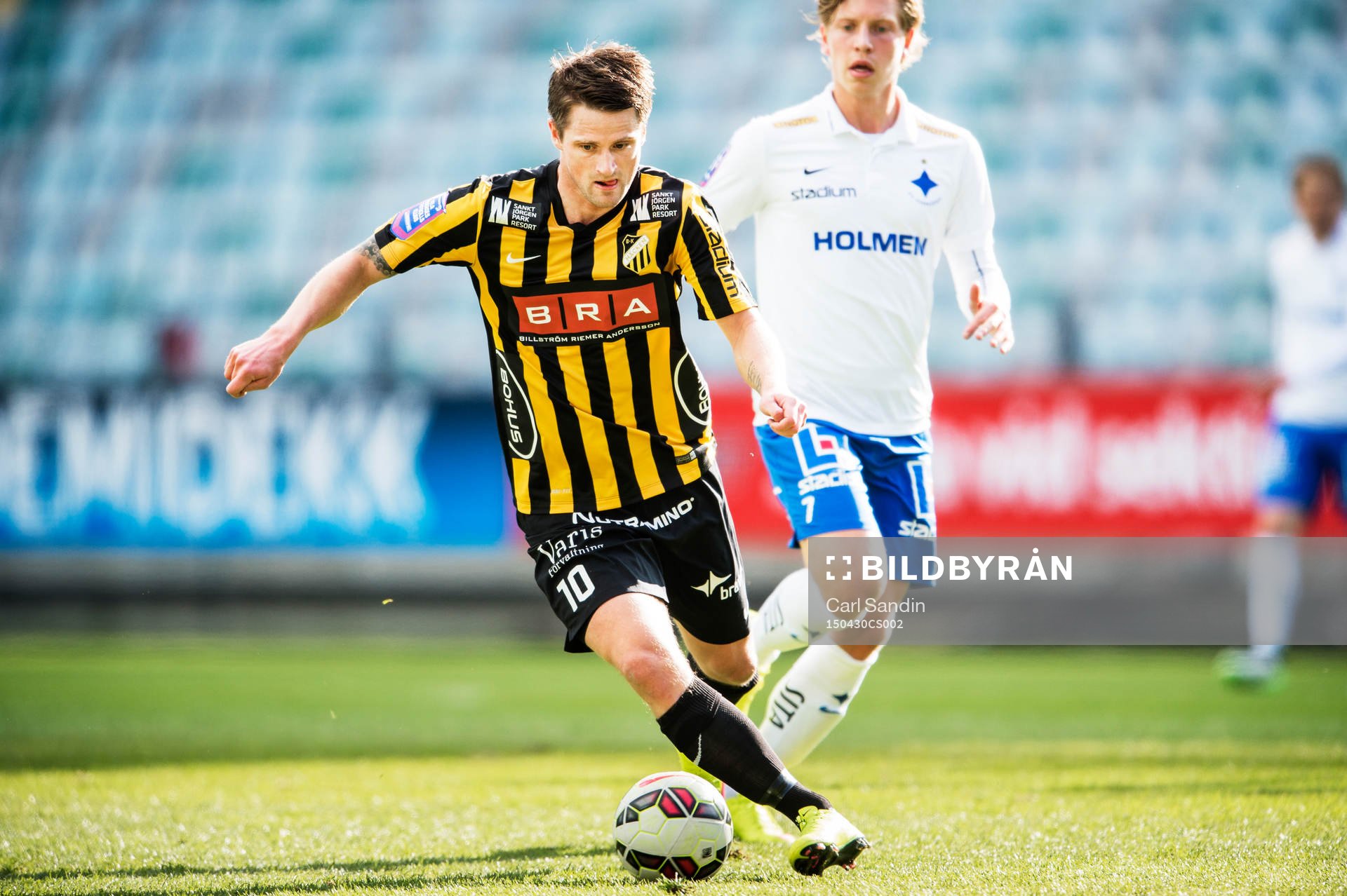 Häckens Gunnar Heidar Thorvaldsson under en fotbollsmatch i Allsvenskan mellan Häcken och IFK Norrköping den 30 april 2015 i Göteborg.