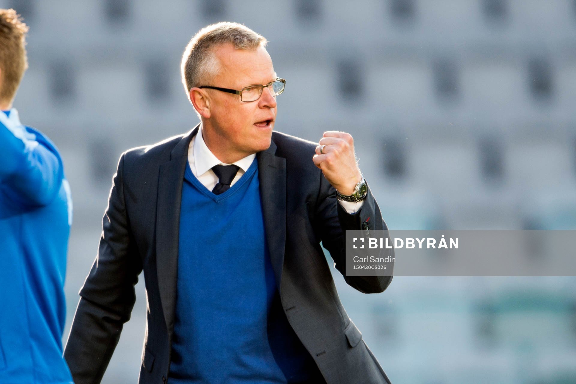 Norrköpings tränare Jan Andersson jublar