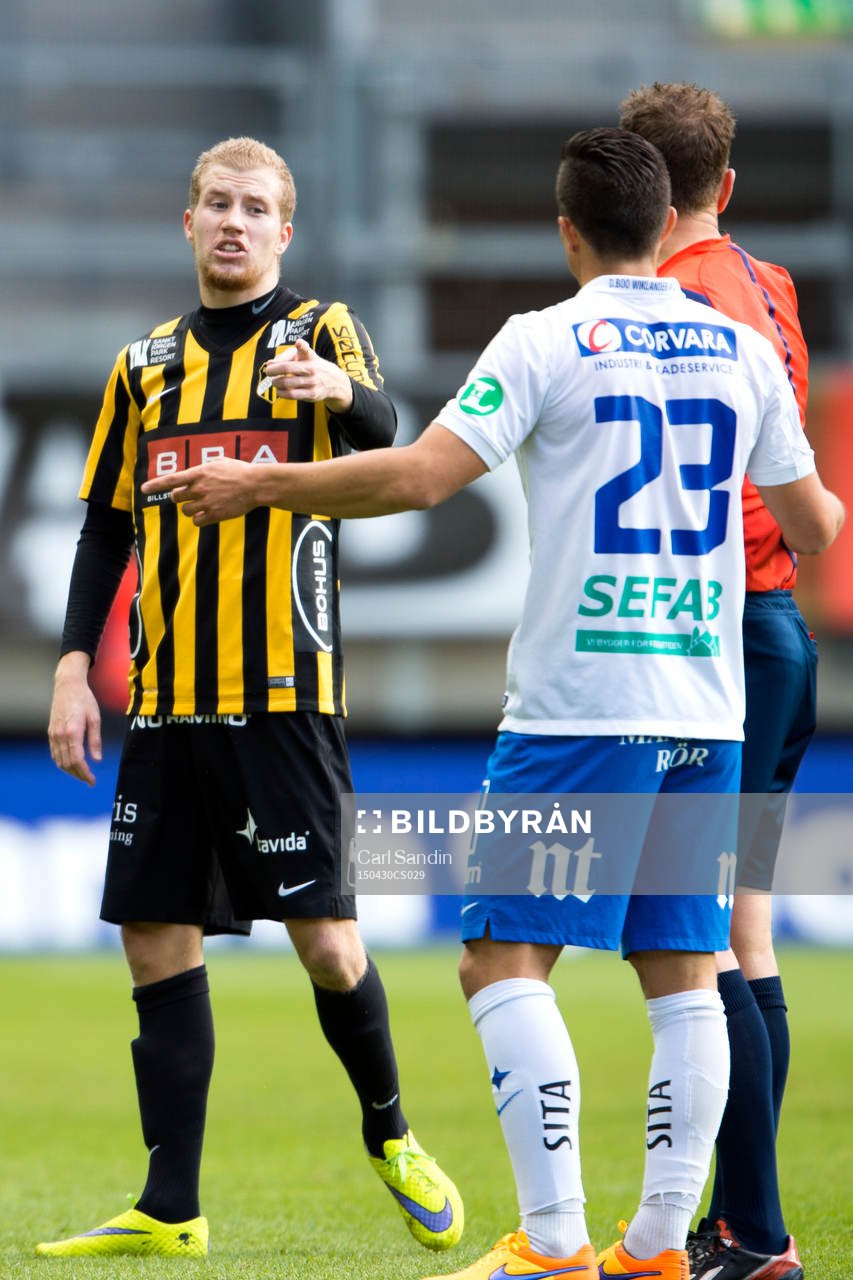 Häckens Simon Gustafson reagerar mot Norrköpings David