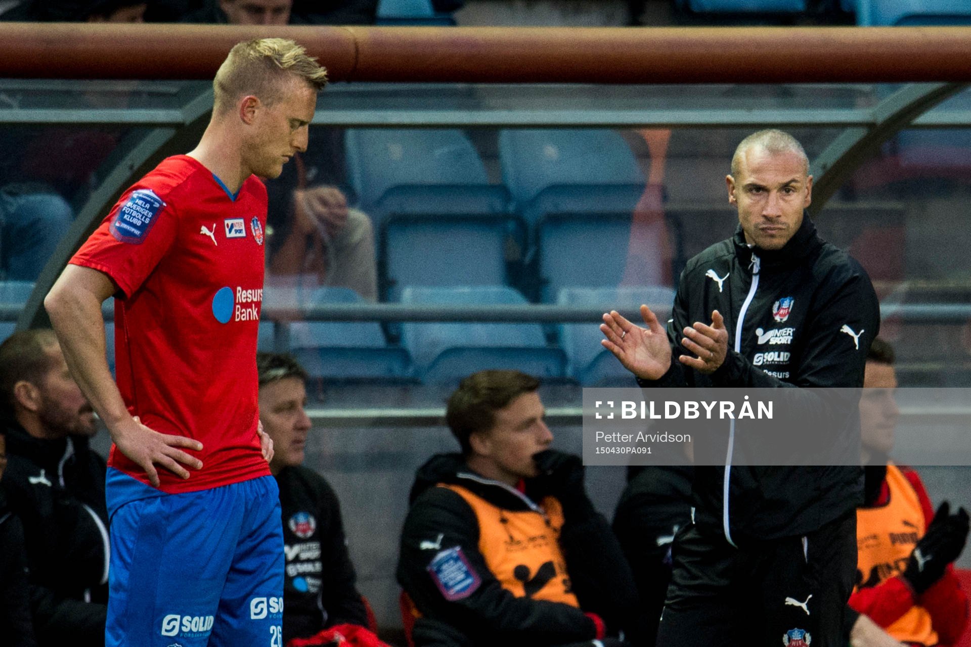 Helsingborgs Peter Larsson och manager Henrik Larsson