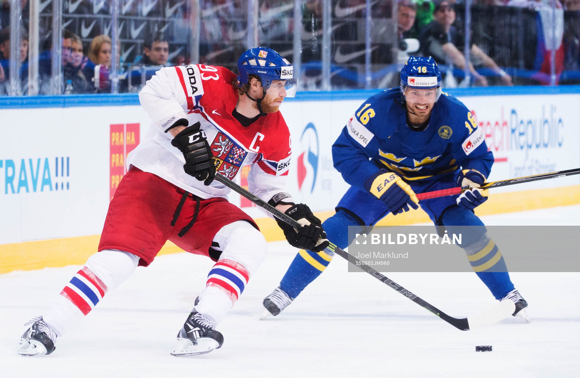 Tjeckiens Jakub Voracek och Sveriges Jacob Josefson