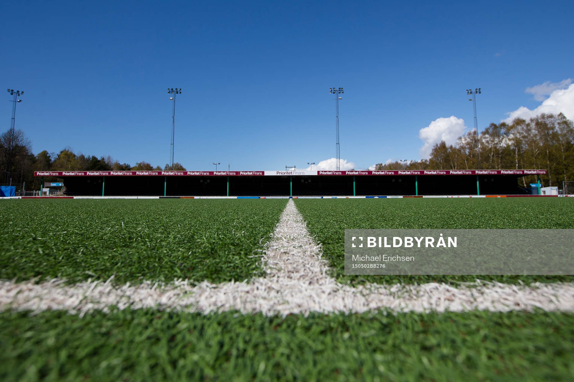 Vy över Ruddalens IP innan fotbollsmatchen i Superettan