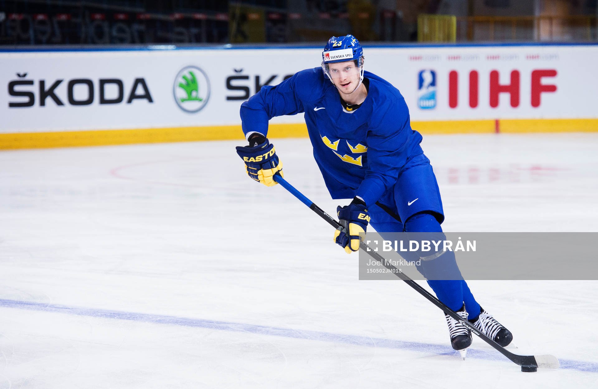 Oliver Ekman Larsson på Sveriges ishockeylandslags träning