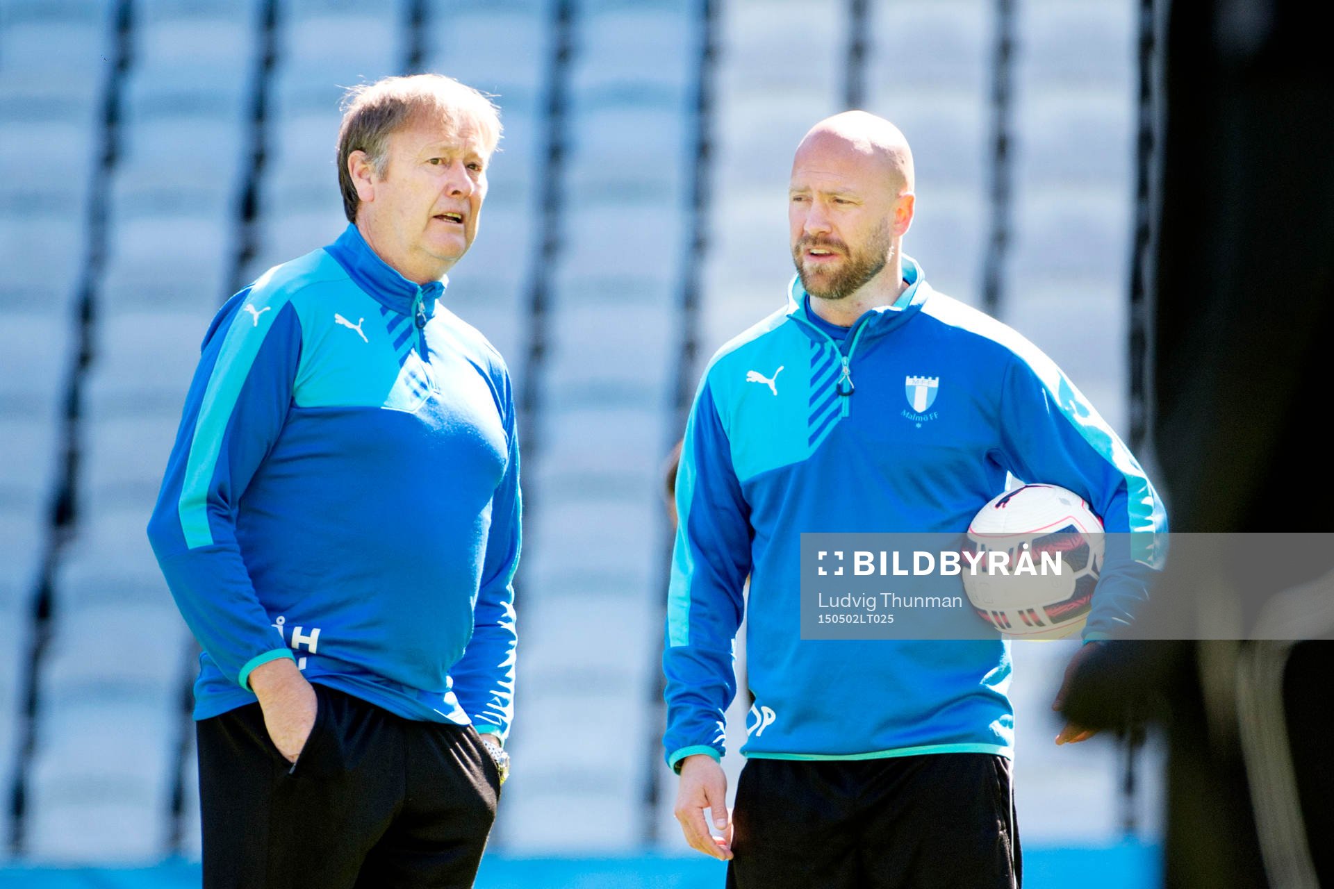Malmö FFs tränare Åge Hareide och assisterande tränare