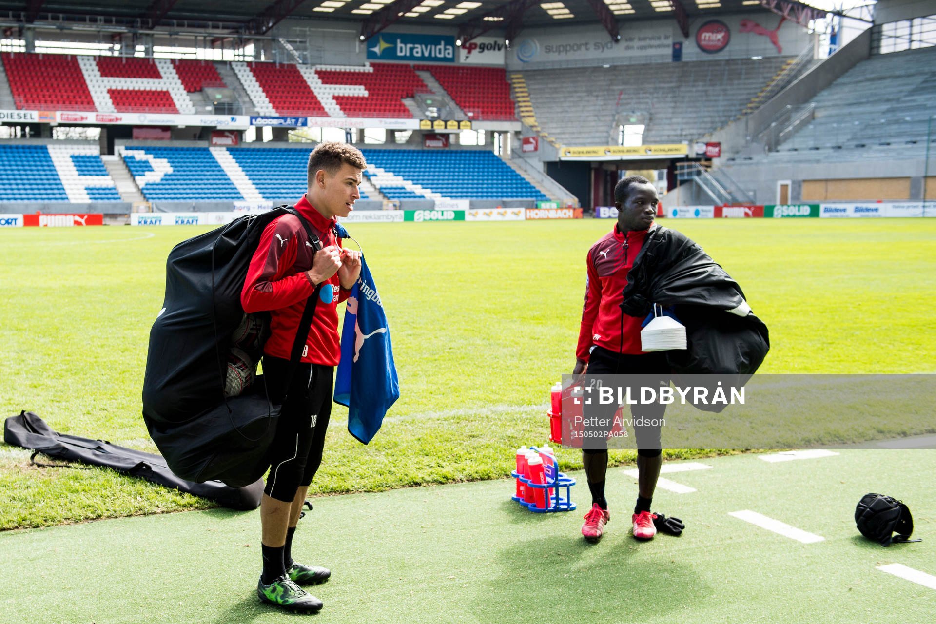 Helsingborgs Jordan Larsson och Emmanuel Boateng