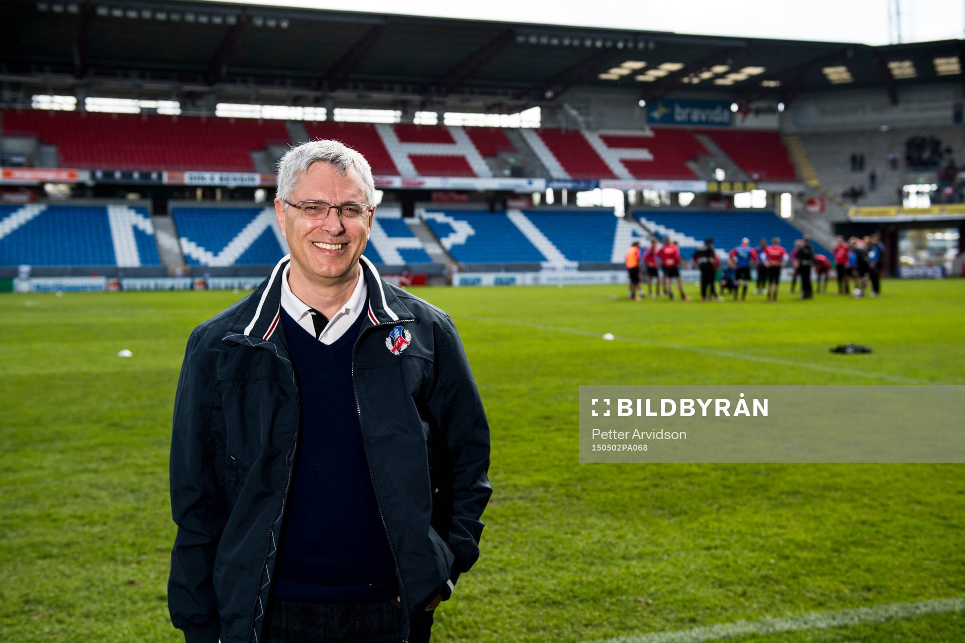 Helsingborgs klubbdirektör David Brodetsky poserar för ett porträtt under Helsingborgs träning inför derbyt den 2 maj 2015 i Helsingborg.