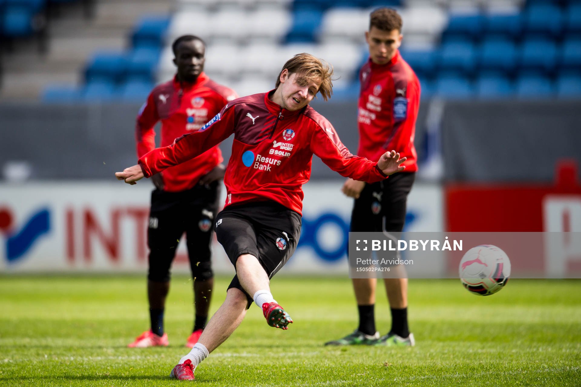 Helsingborgs Darijan Bojanic under Helsingborgs träning inför derbyt den 2 maj 2015 i Helsingborg.