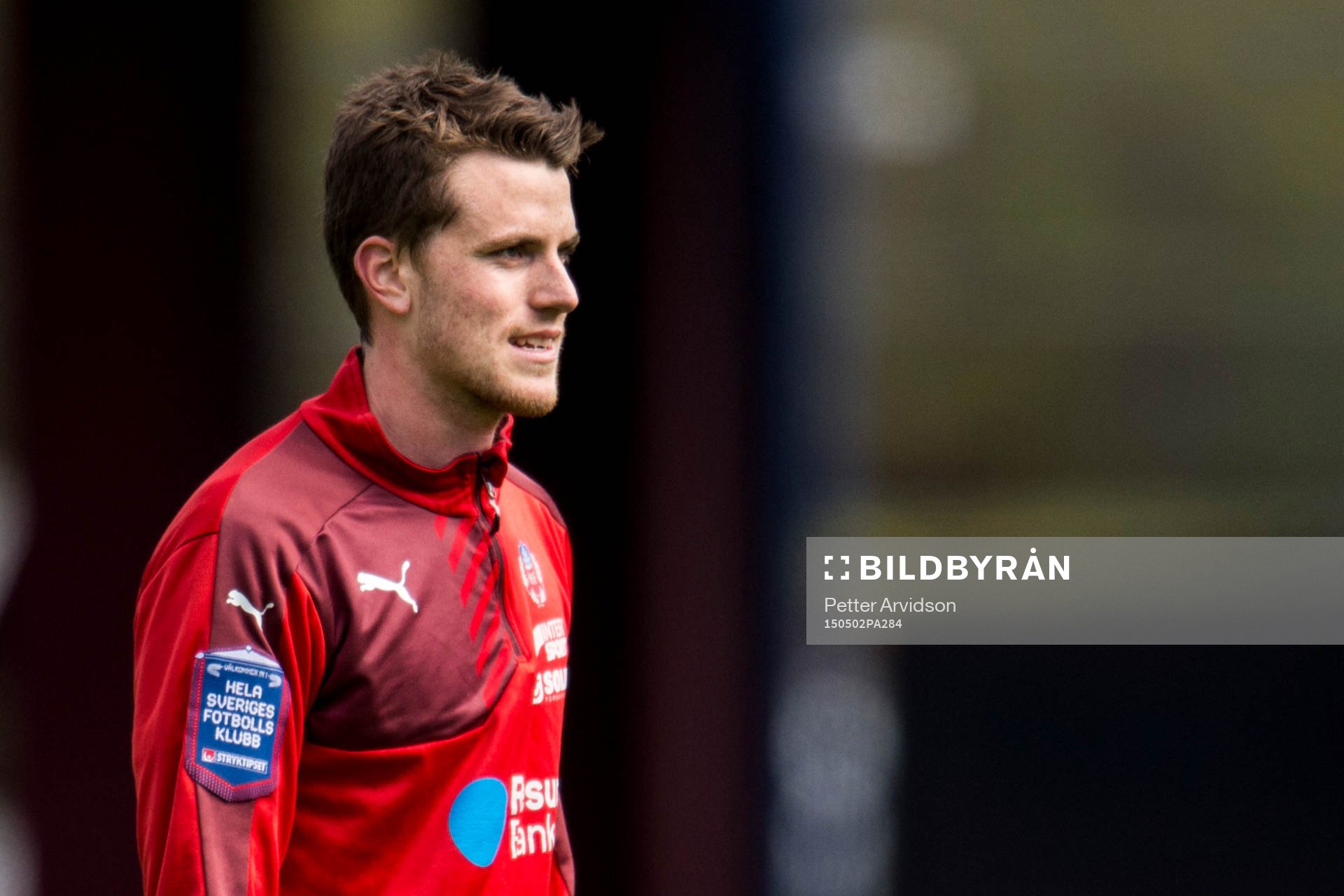 Helsingborgs Jesper Björkman under Helsingborgs träning inför derbyt den 2 maj 2015 i Helsingborg.