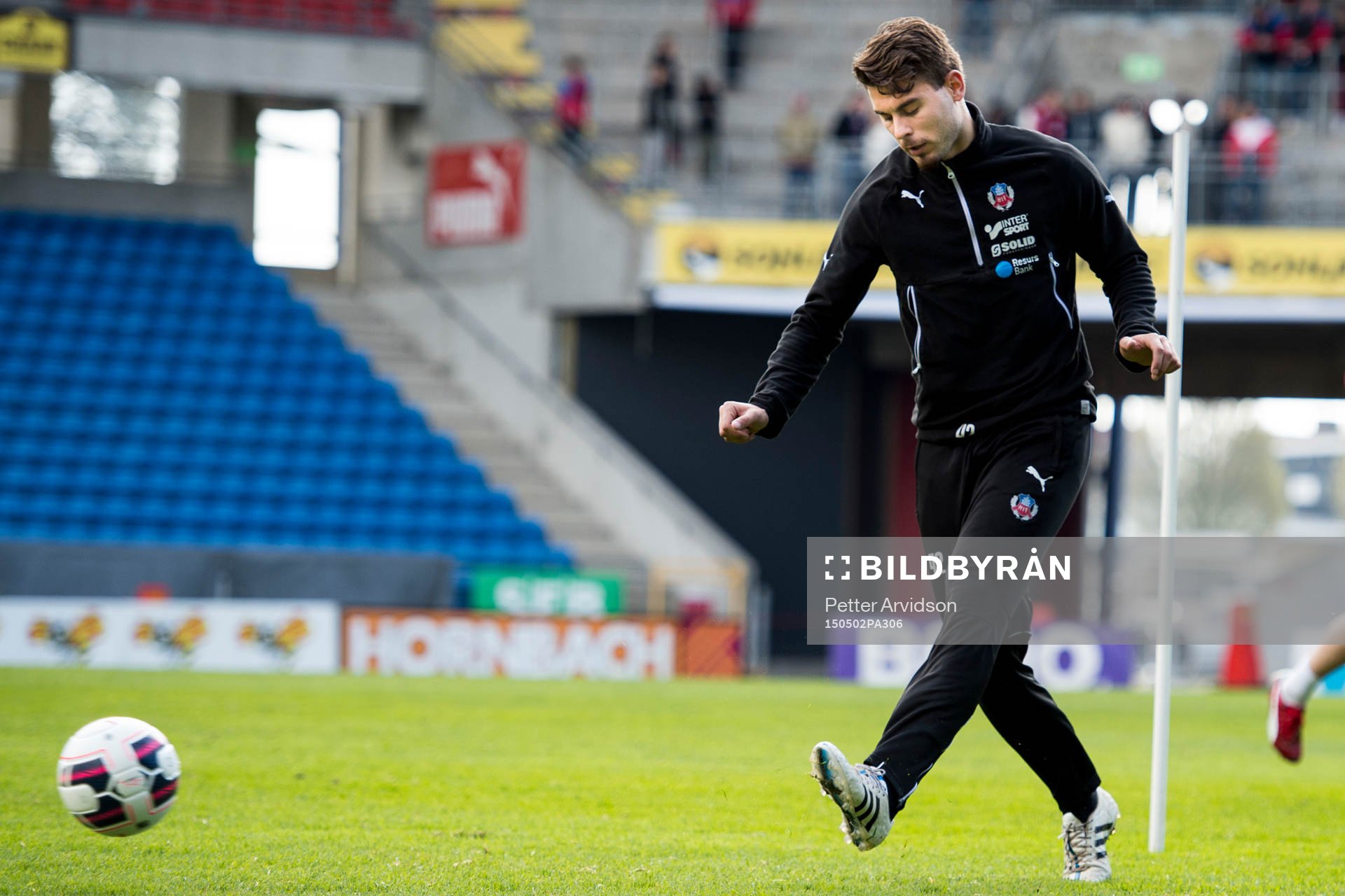 Helsingborgs Astrit Ajdarevic under Helsingborgs träning inför derbyt den 2 maj 2015 i Helsingborg.