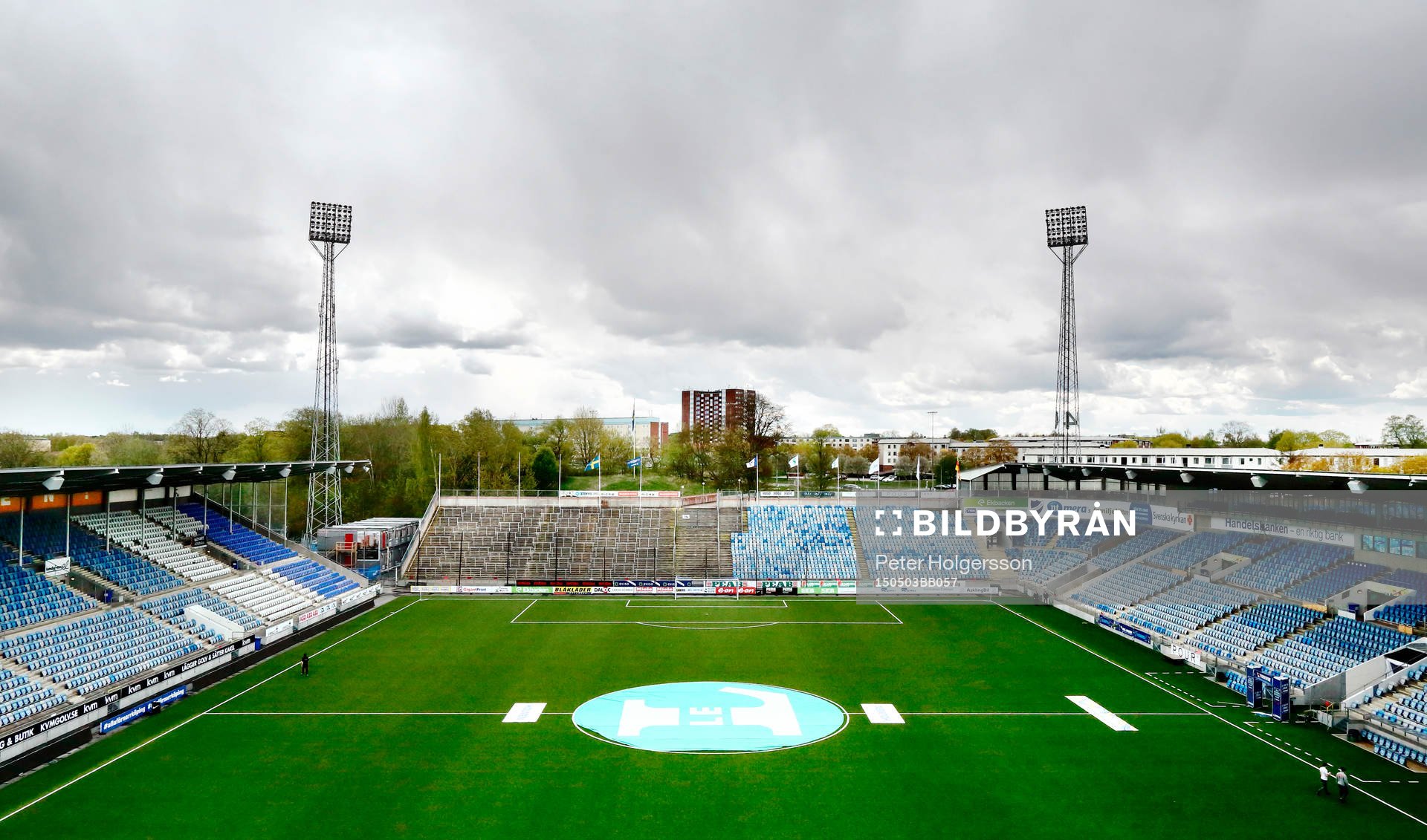 Norrköpings arena Nya Idrottsparken redo för derby, före fotbollsmatchen i Allsvenskan mellan Norrköping och Åtvidaberg den 03 maj 2015 i Norrköping.