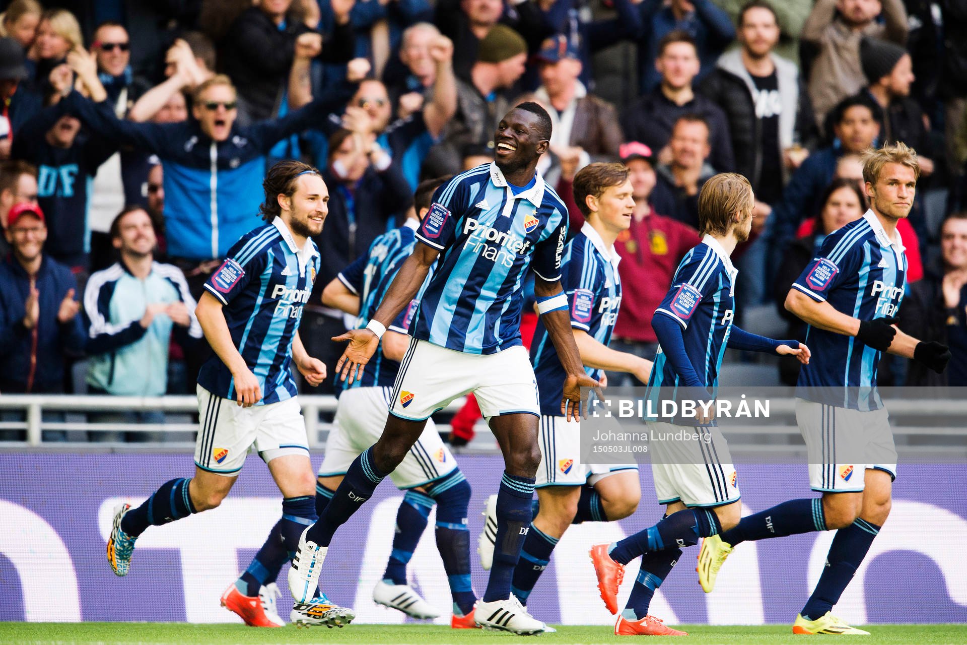 Djurgårdens Omar Colley jublar