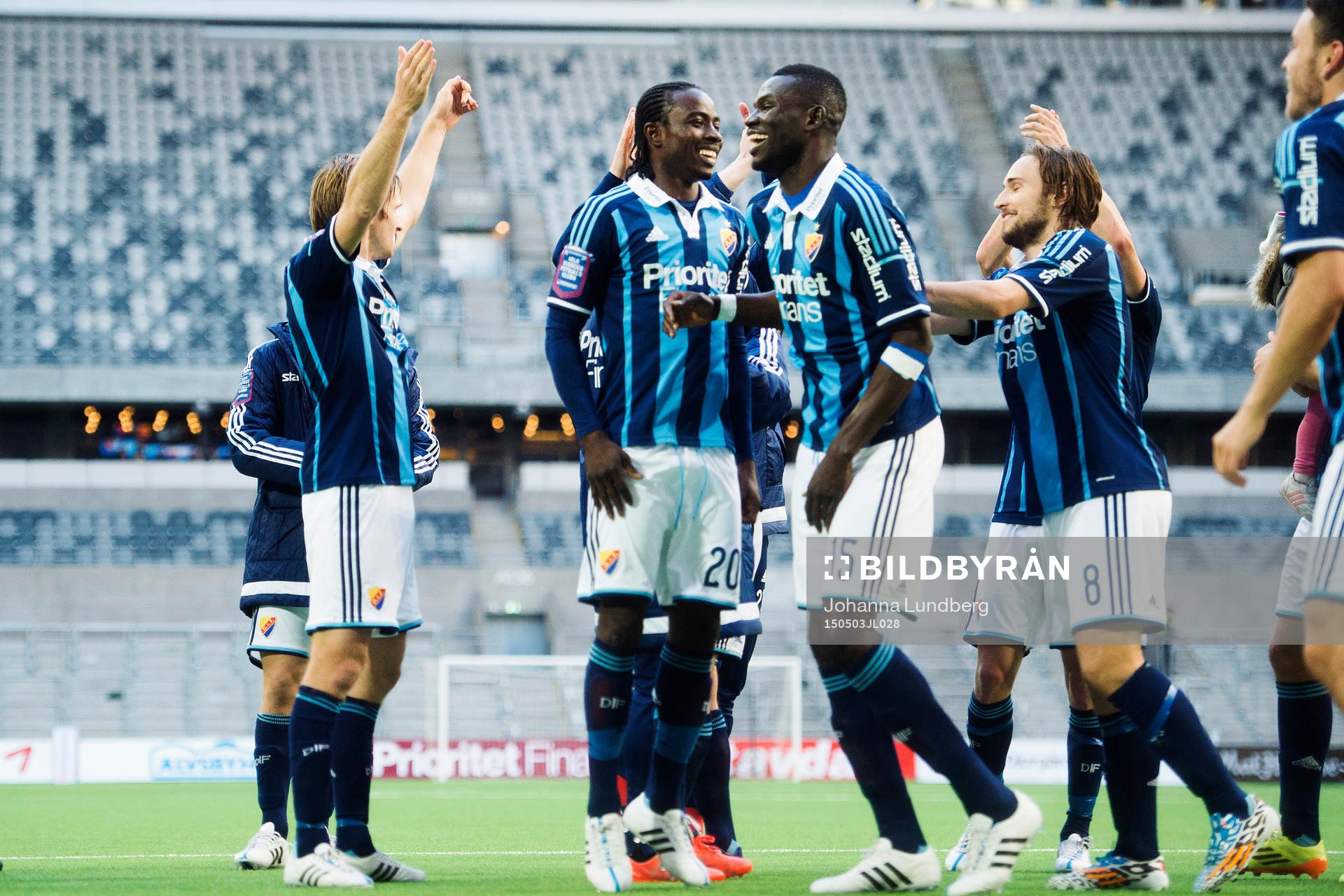 Djurgårdens Jesper Arvidsson, Sam Johnson och Omar Colley