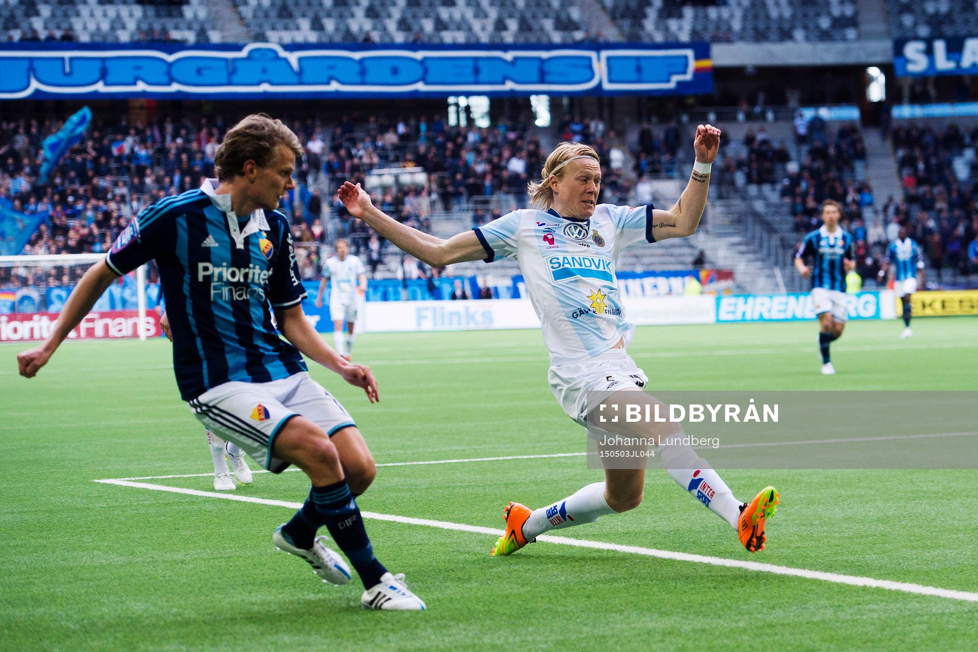 Djurgårdens Tim Björkström och Gefles Jacob Ericsson