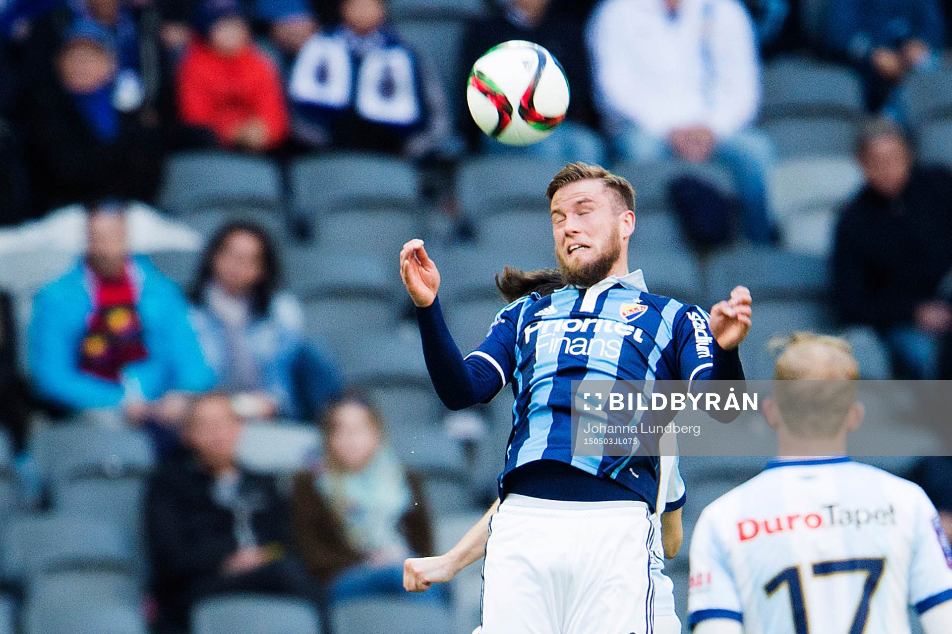 Djurgårdens Alexander Faltsetas under fotbollsmatchen i Allsvenskan mellan Djurgården och Gefle den 3 maj 2015 i Stockholm.