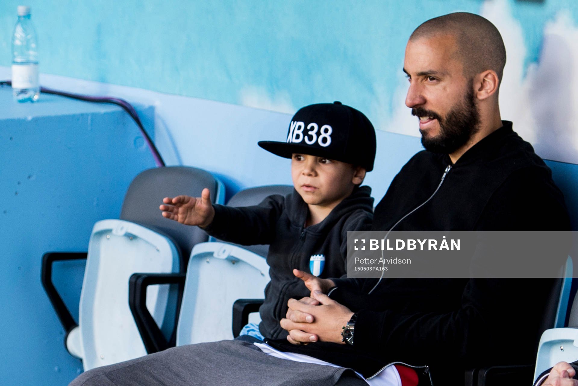 Malmö FFs Guillermo Molins med sin son Thiago