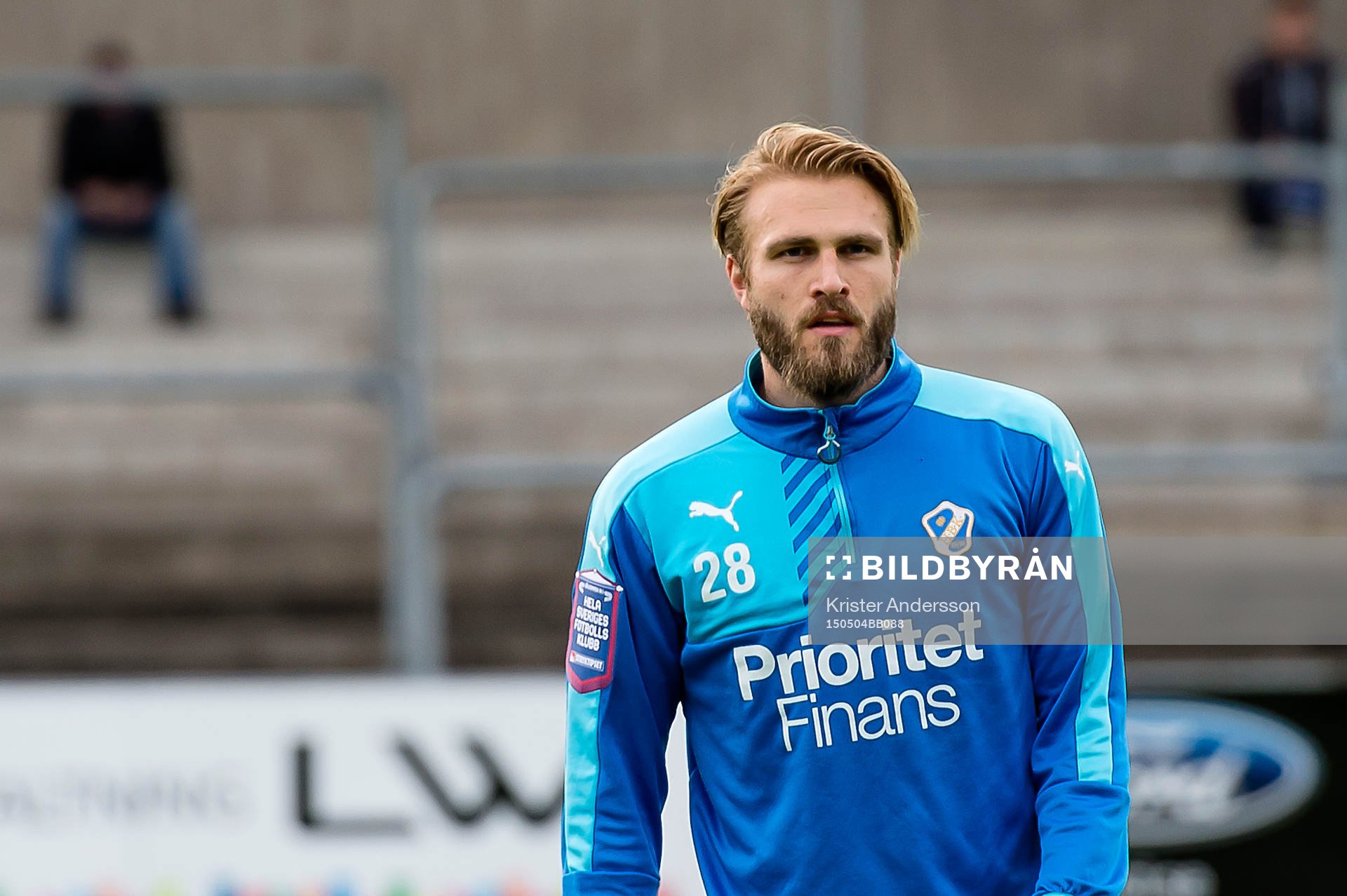 Halmstads Jesper Westerberg före fotbollsmatchen i Allsvenskan mellan Halmstad och Häcken den 4 maj 2015 i Halmstad.