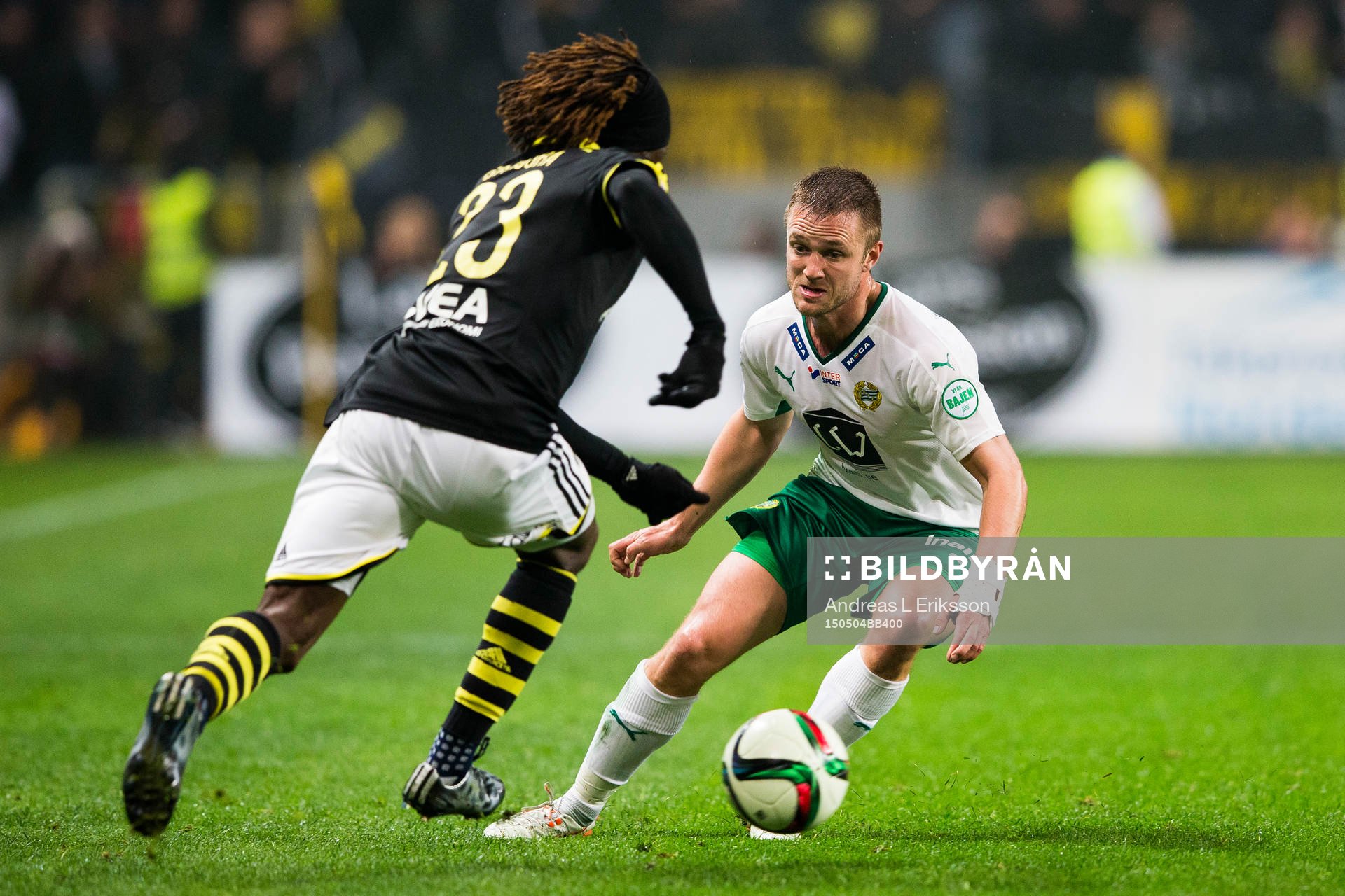 s Mohamed Bangura och Hammarbys Mats Solheim
