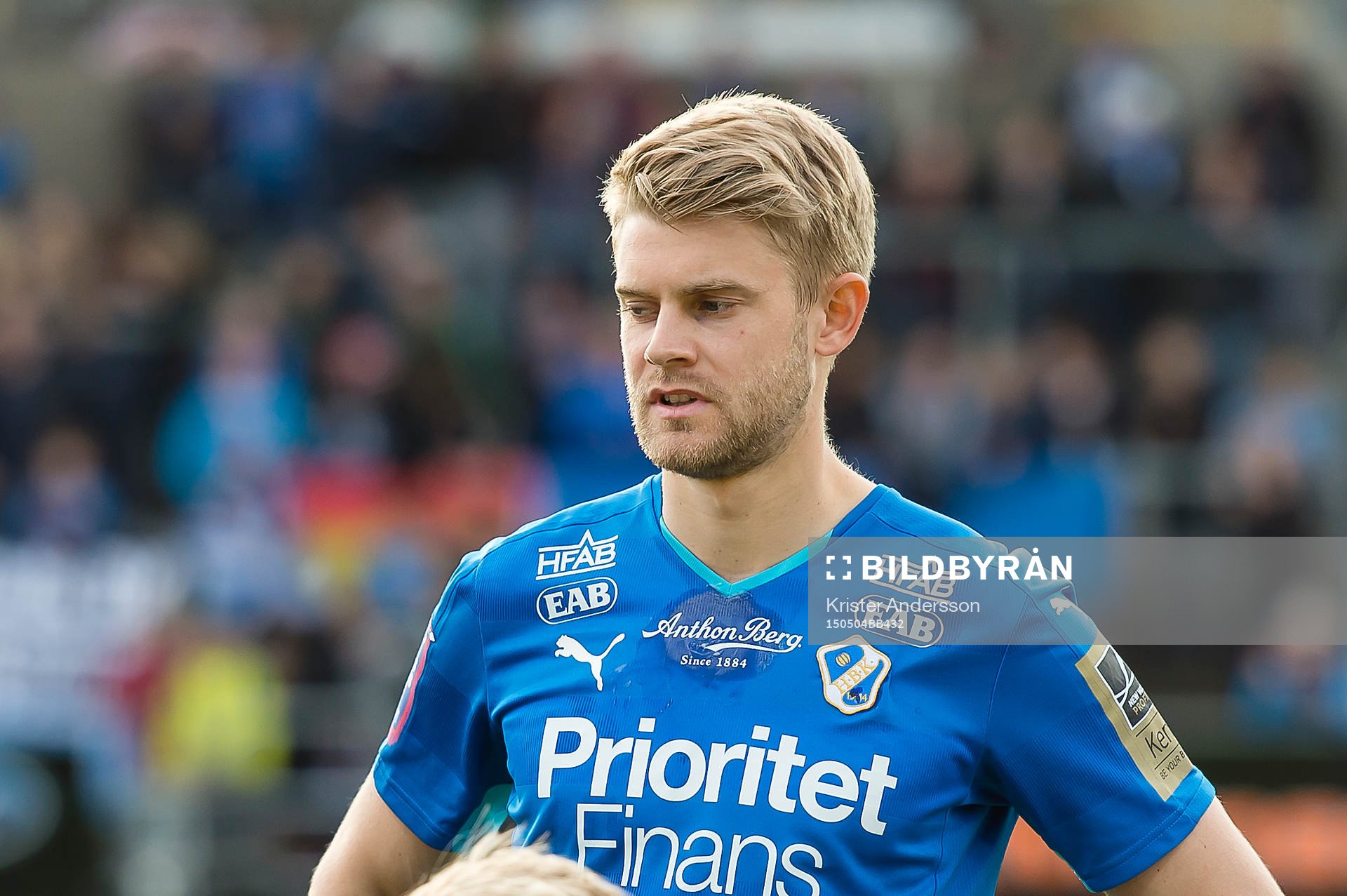 Halmstads Viktor Ljung före fotbollsmatchen i Allsvenskan