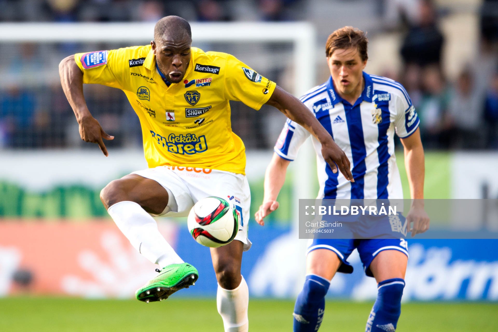 Falkenbergs Hakeem Araba och IFK Göteborgs Thomas Rogne