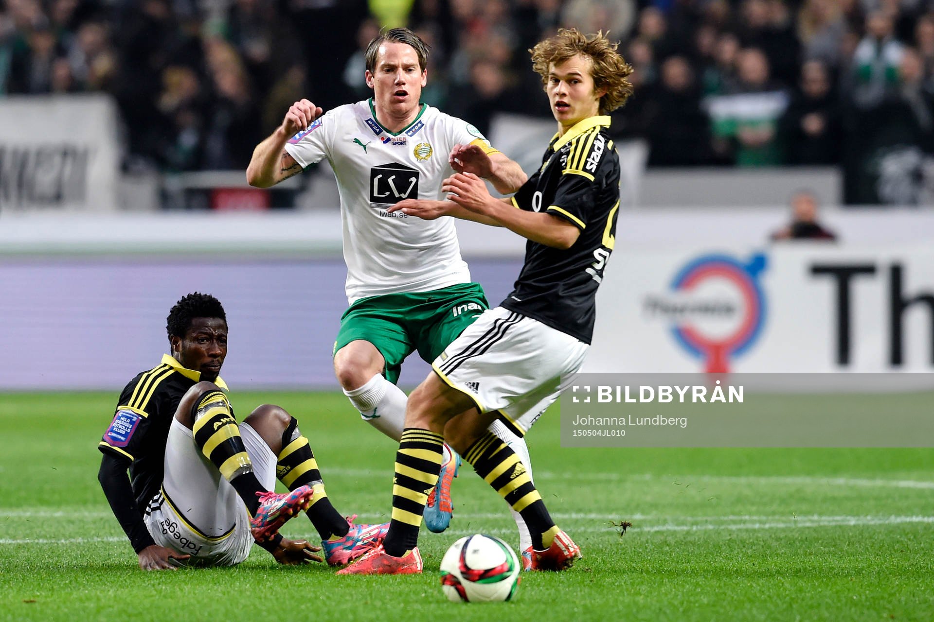 s Ebenezer Ofori och Sam Lundholm och Hammarbys Johan