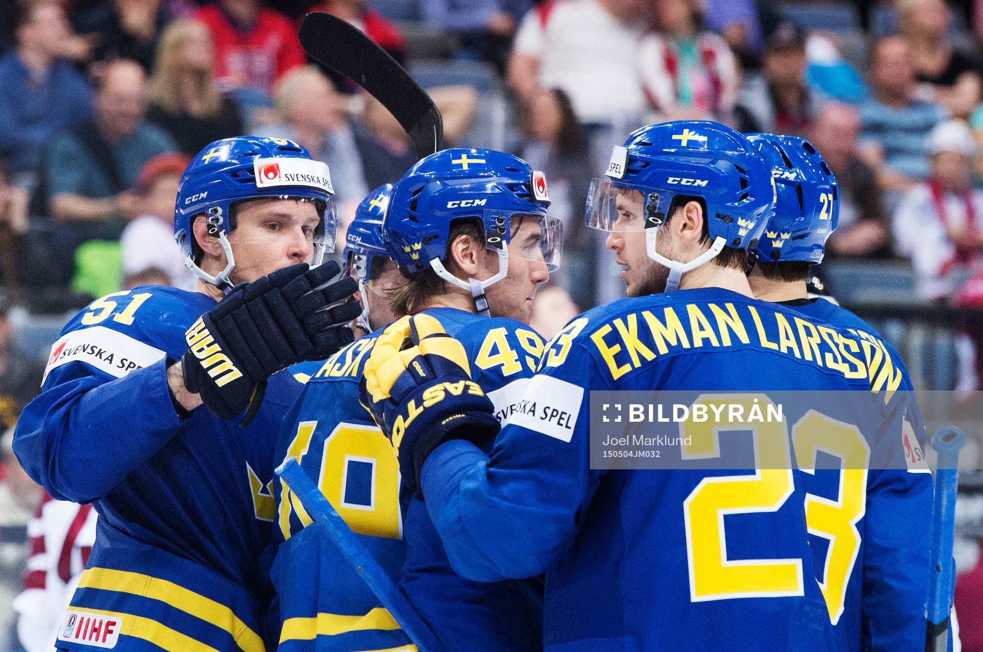 Sveriges Jonas Ahnelöv, Victor Rask och Oliver Ekman