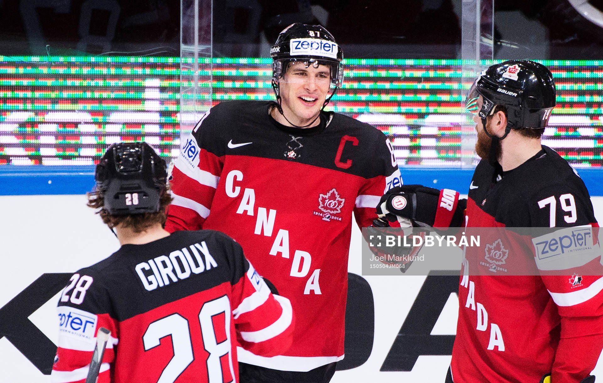 Kanadas Claude Giroux, Sidney Crosby och Ryan O’Reilly