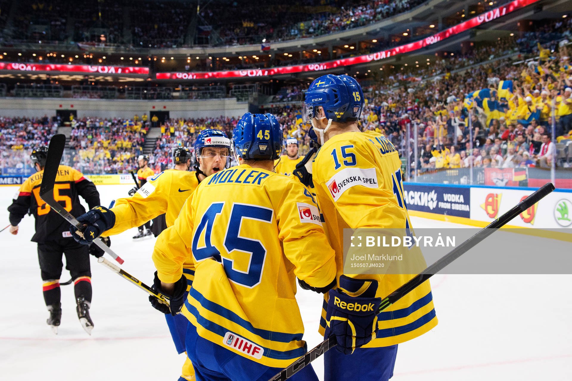 Sveriges Joakim Lindström, Oscar Möller och Mattias