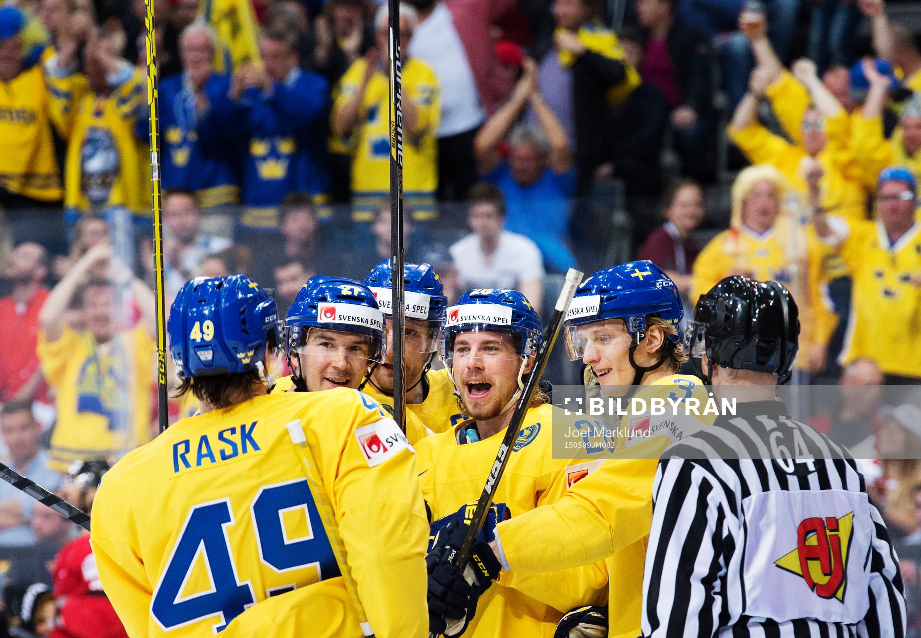 Sveriges Victor Rask, Jimmie Ericsson, Staffan Kronwall,