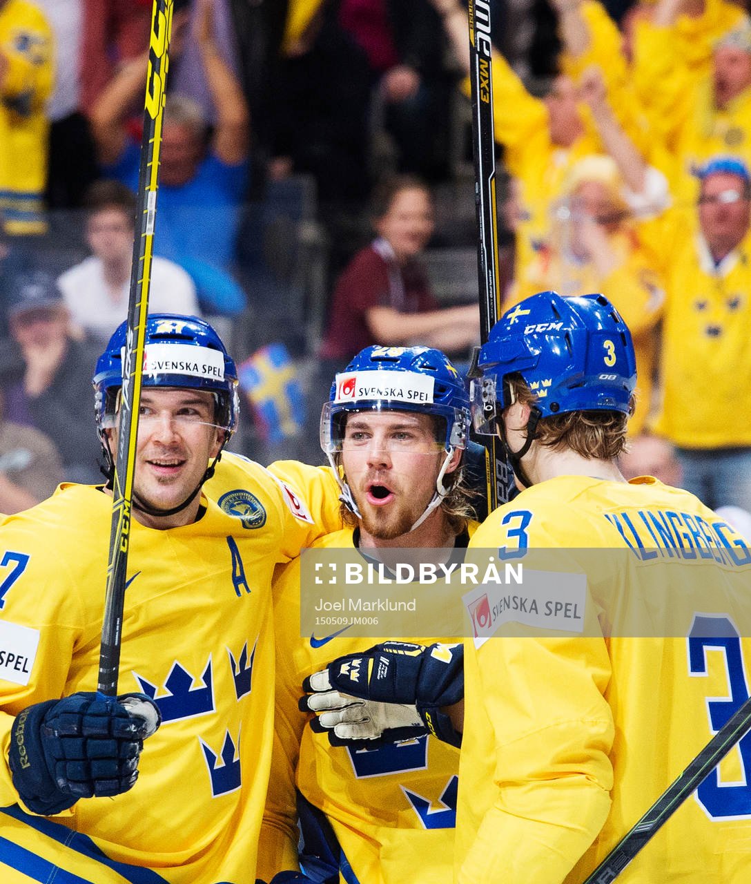 Sveriges Jimmie Ericsson, Elias Lindholm och John Klingberg