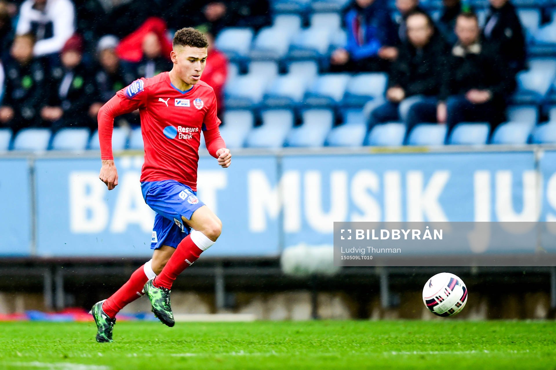 Helsingborgs Jordan Larsson under fotbollsmatchen i Allsvenskan mellan Helsingborg och Gefle den 9 maj 2015 i Helsingborg. 