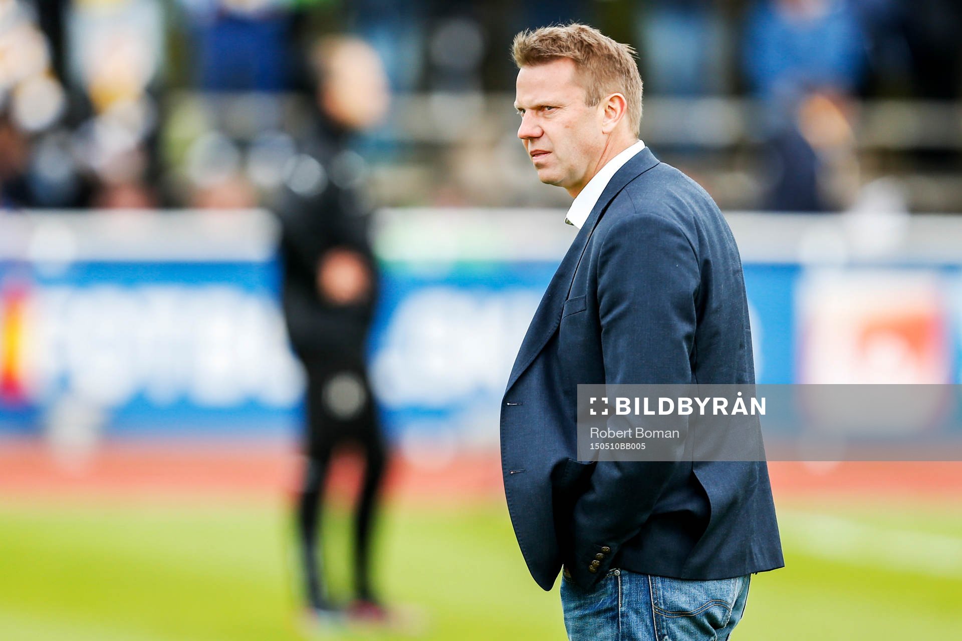 Falkenbergs tränare Hans Eklund före fotbollsmatchen i