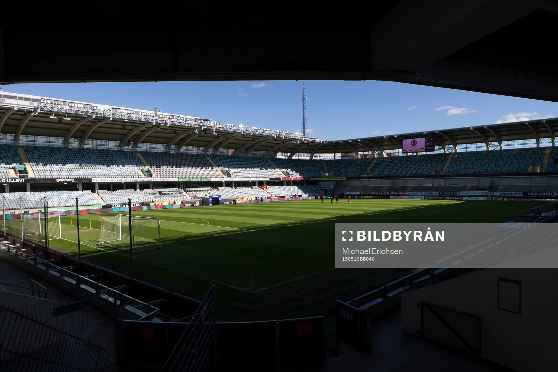 Vy över Gamla Ullevi innan fotbollsmatchen i Allsvenskan