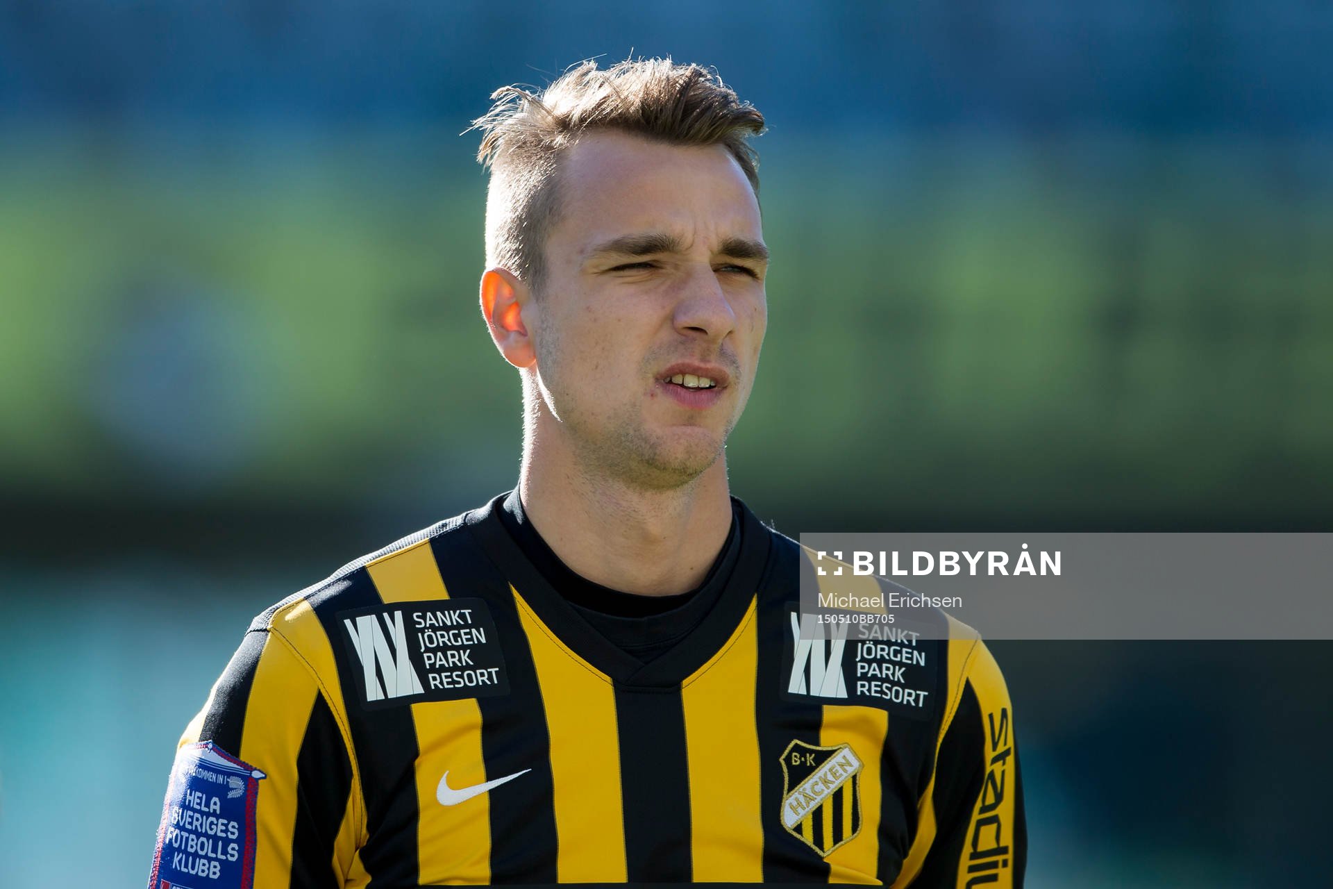 Häckens Jasmin Sudic innan fotbollsmatchen i Allsvenskan