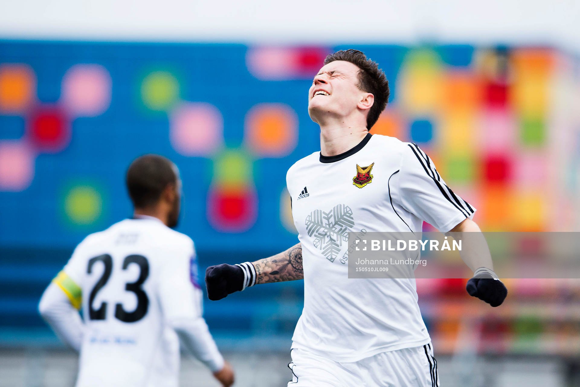 Östersunds Jamie Hopcutt jublar