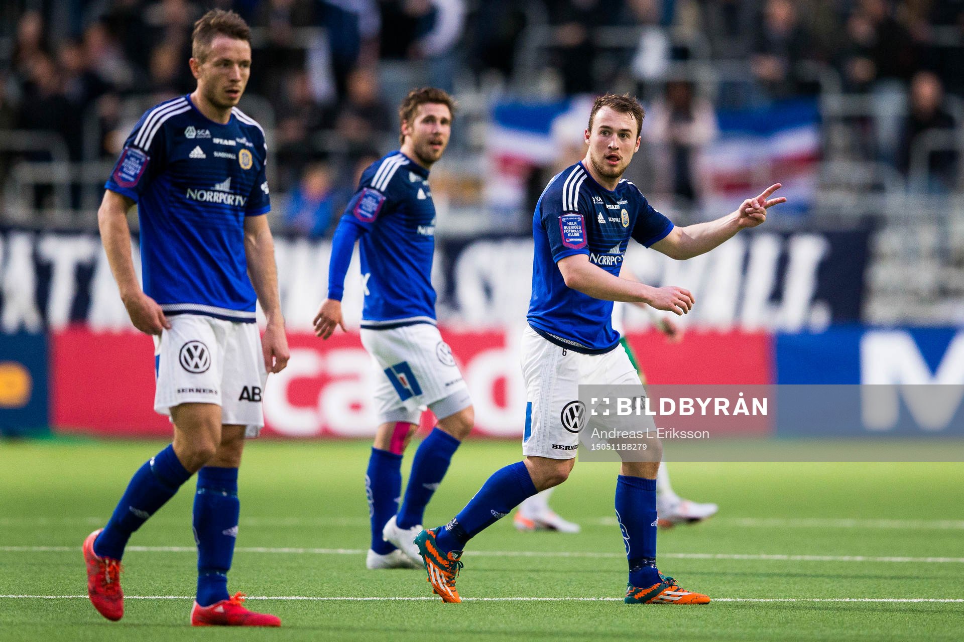 Sundsvalls Rúnar Már Sigurjónsson under fotbollsmatchen i Allsvenskan mellan Hammarby och Sundsvall den 11 maj 2015 i Stockholm.