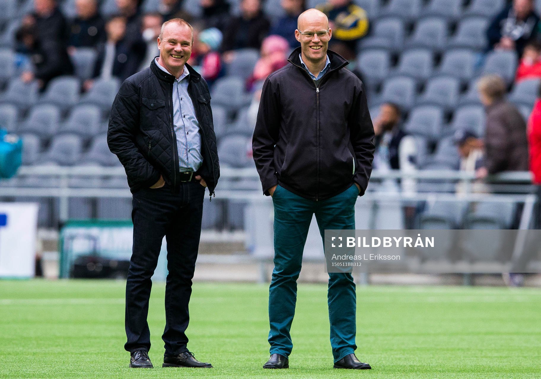 Sundsvall tränare Roger Franzén och Joel Cedergren innan