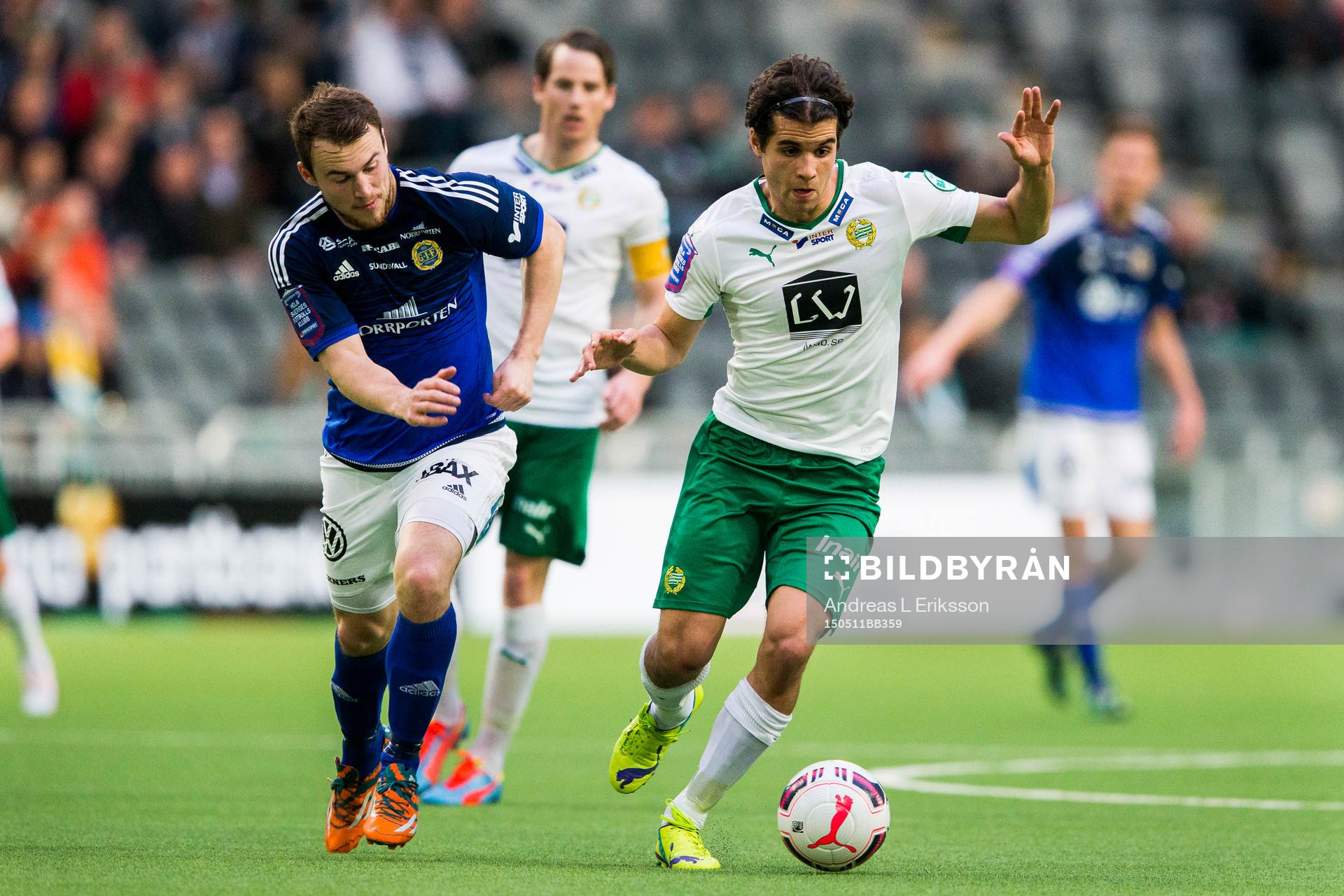 Sundsvalls Rúnar Már Sigurjónsson och Hammarbys Lars