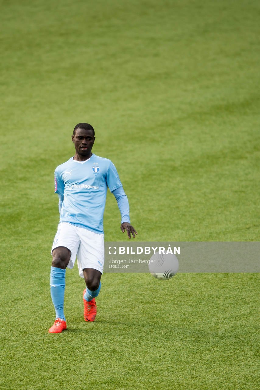 Malmö FFs Enoch Kofi Adu under en fotbollsmatch i Allsvenskan mellan Elfsborg och Malmö FF den 11 maj 2015 i Borås.