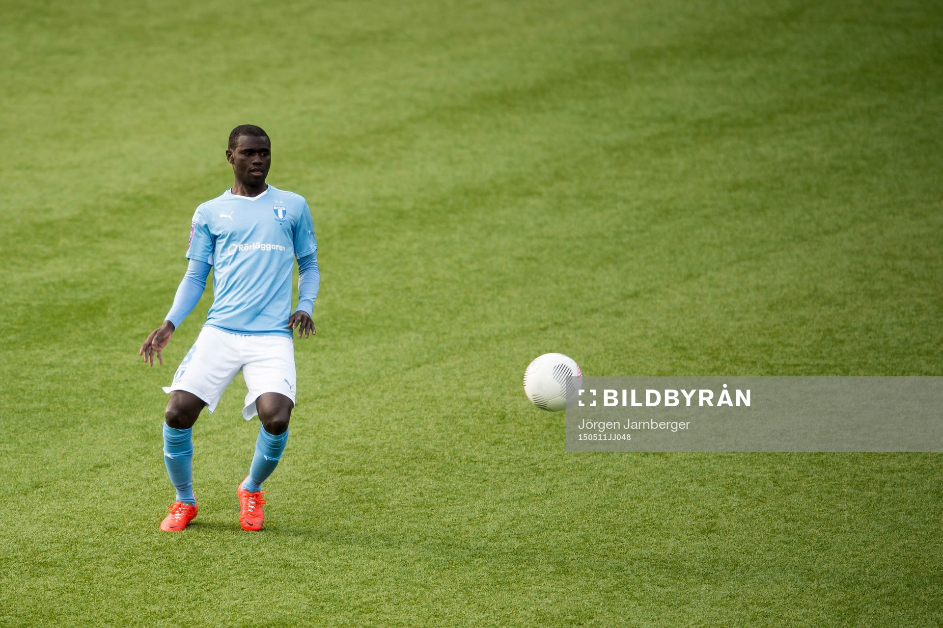 Malmö FFs Enoch Kofi Adu under en fotbollsmatch i Allsvenskan mellan Elfsborg och Malmö FF den 11 maj 2015 i Borås.