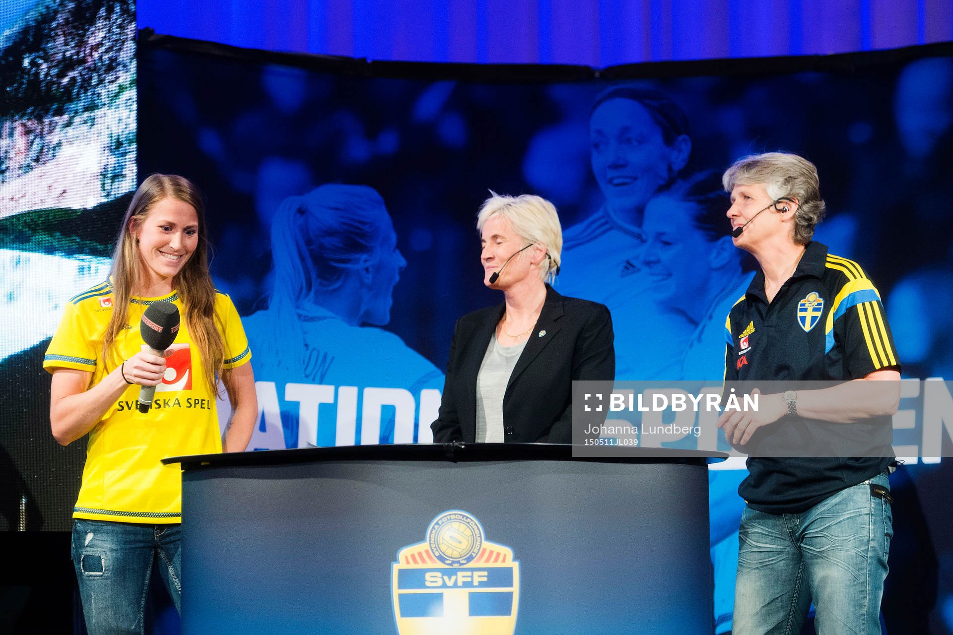 Sveriges Emma Berglund, assisterande förbundskapten Lilie
