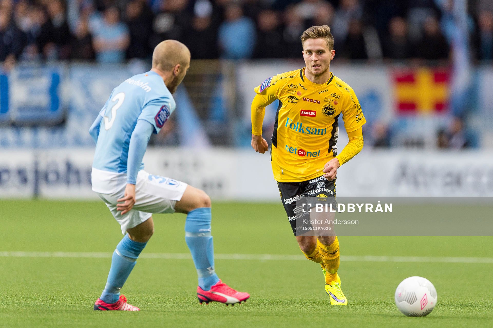Elfsborgs Adam Lundqvist under en fotbollsmatch i Allsvenskan mellan Elfsborg och Malmö FF den 11 maj 2015 i Borås.