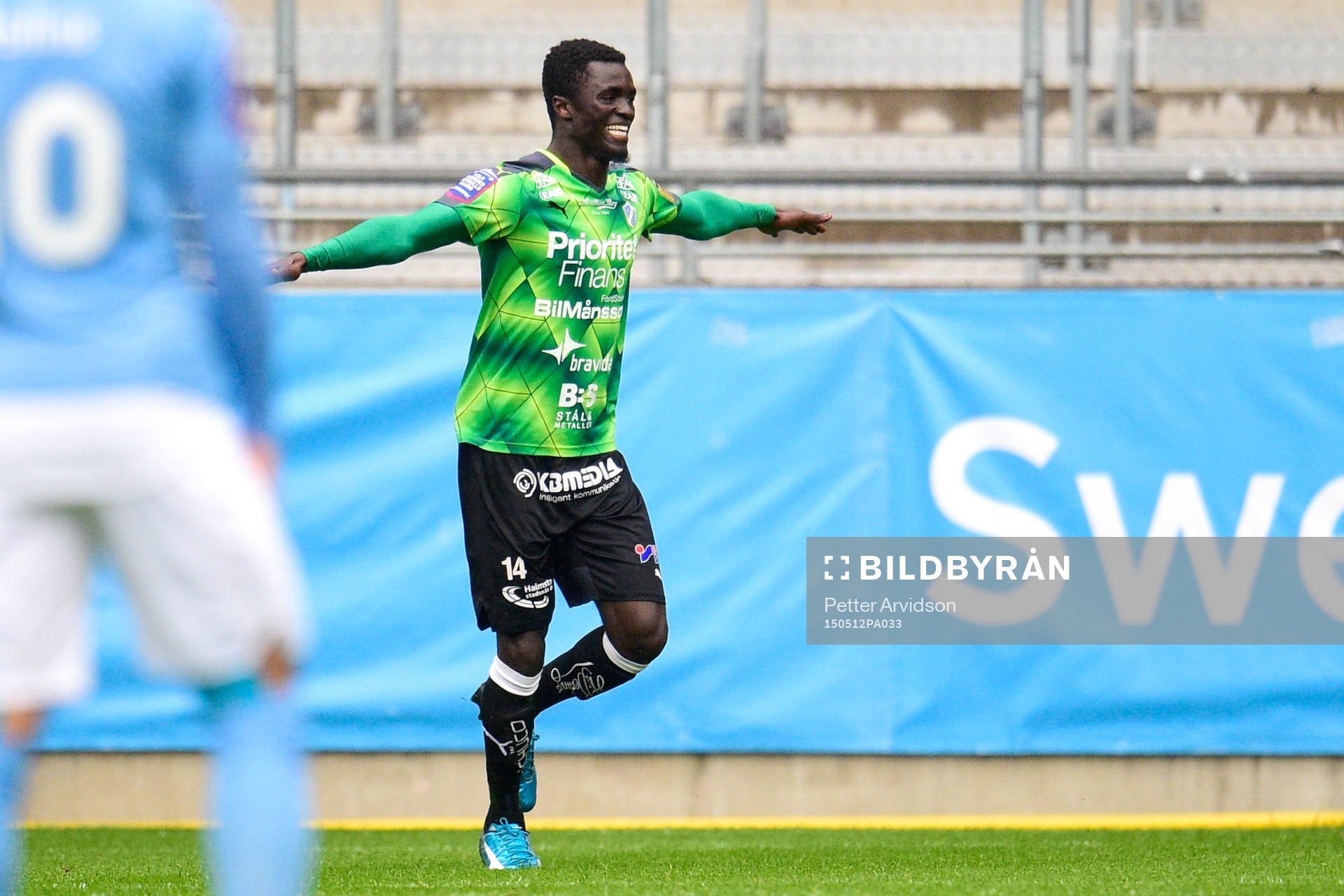 Halmstads Kwame Amponsah Karikari jublar