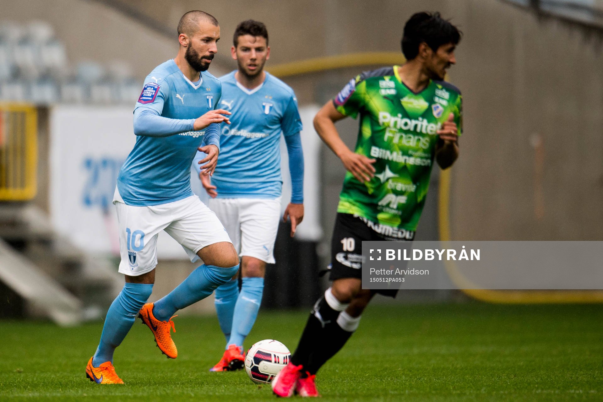 Malmö FFs Guillermo Molins under fotbollsmatchen i U21 Allsvenskan södra mellan Malmö FF och Halmstad den 12 maj 2015 i Malmö.