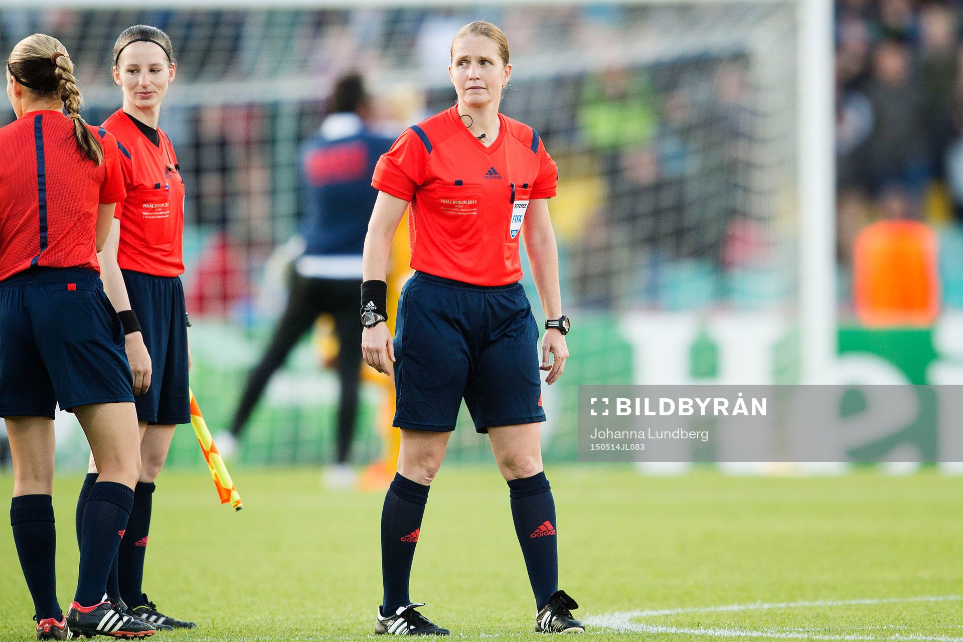 Domare Esther Stabil under finalen i damernas Champions League mellan Frankfurt och PSG den 14 maj 2015 i Berlin.