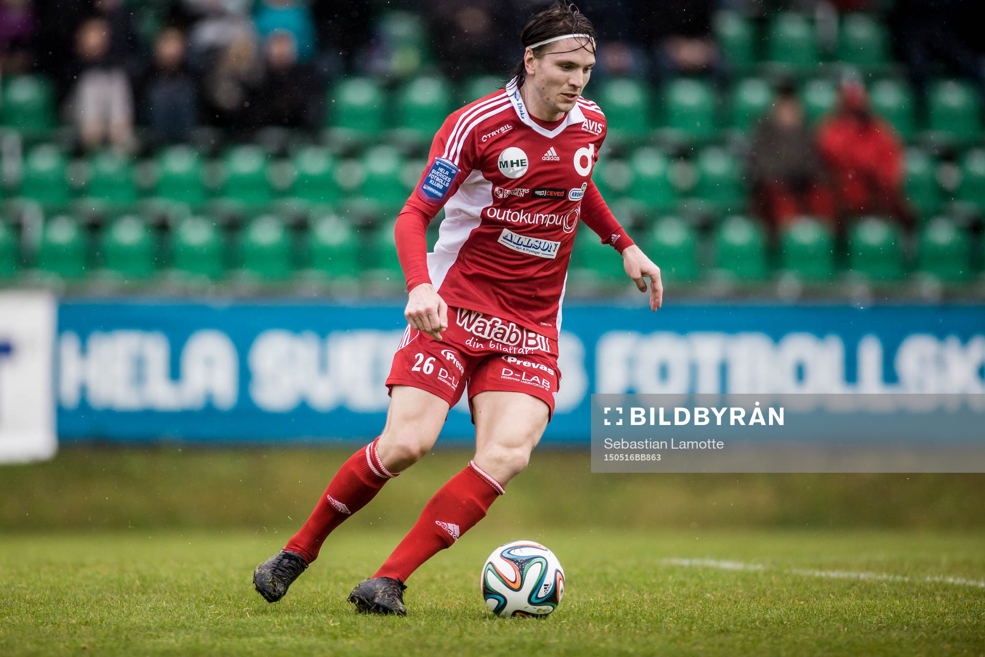  Degerfors Marcus Astvald under fotbollsmatchen i Superettan mellan Ljungskile och Degerfors den 16 maj 2015 i Ljungskile.