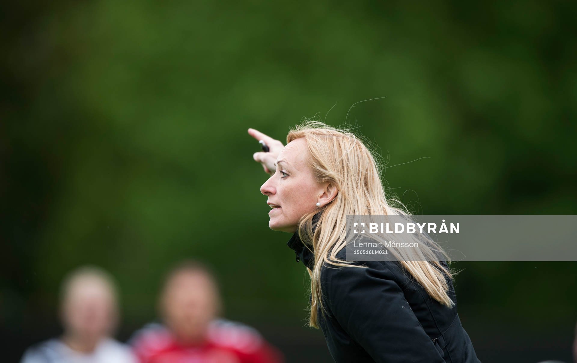 Kristianstadstränare Elisabet Gunnarsdottir i matchen i