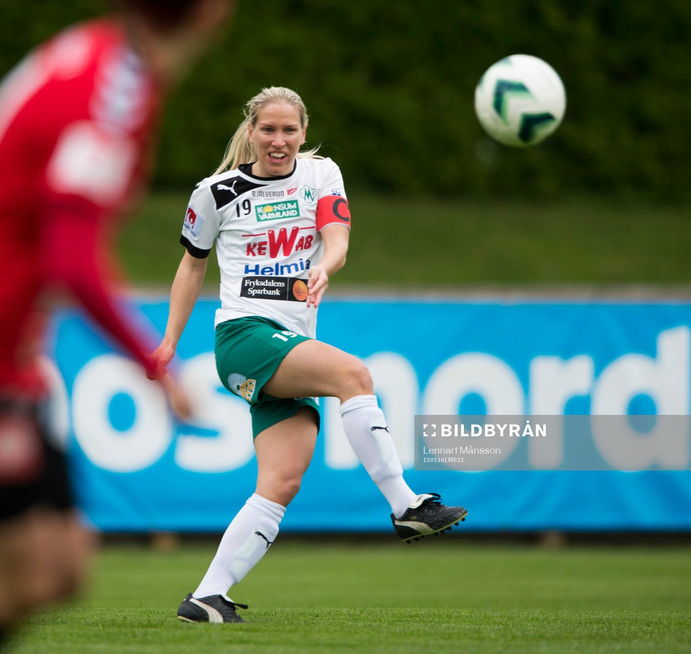 Mallbackens lagkapten Frida Broström i matchen i