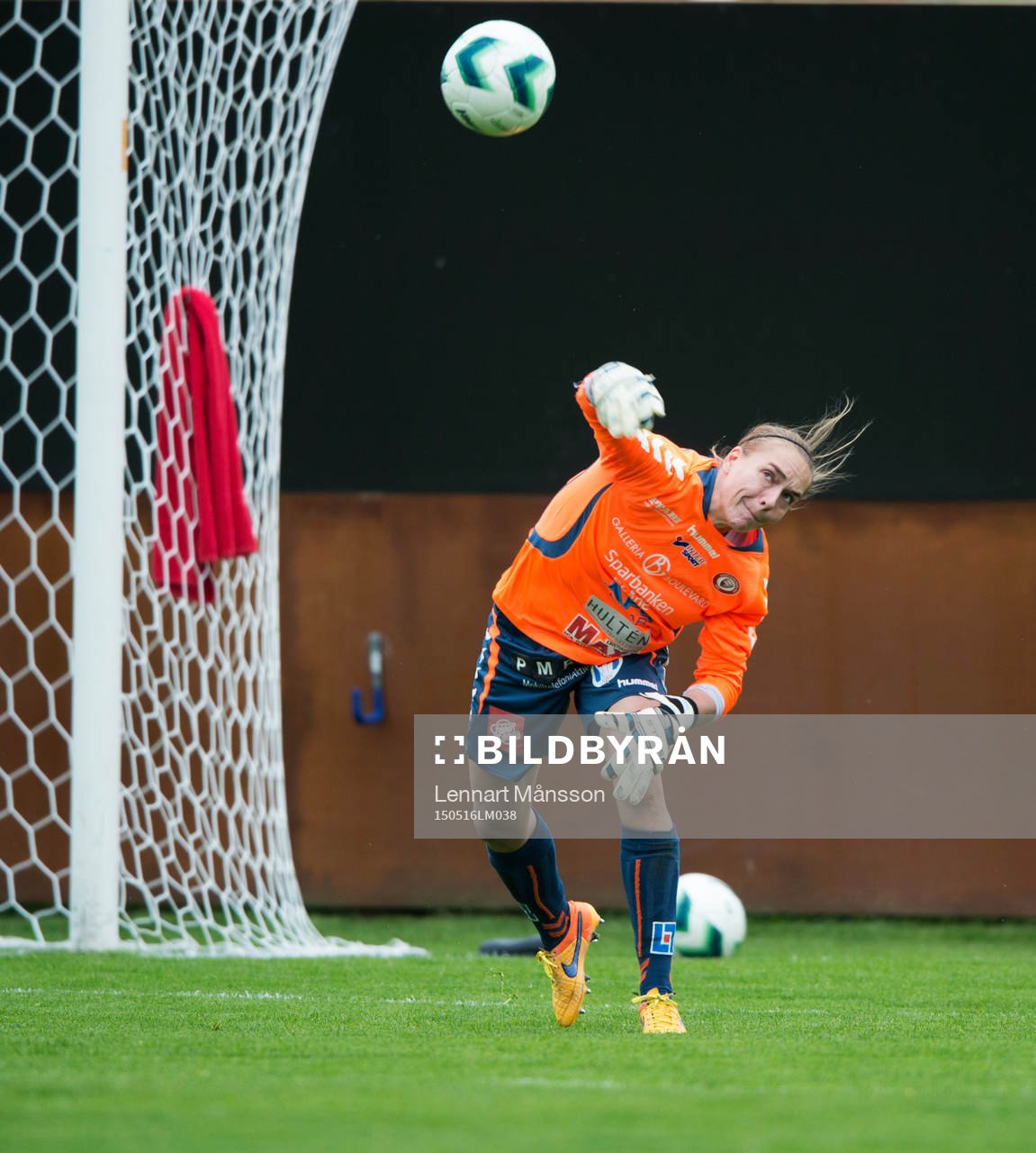 Kristianstads målvakt Brett Maron i matchen i damallsvenskan mellan Kristianstad och Mallbacken i Kristianstad 16 maj 2015.