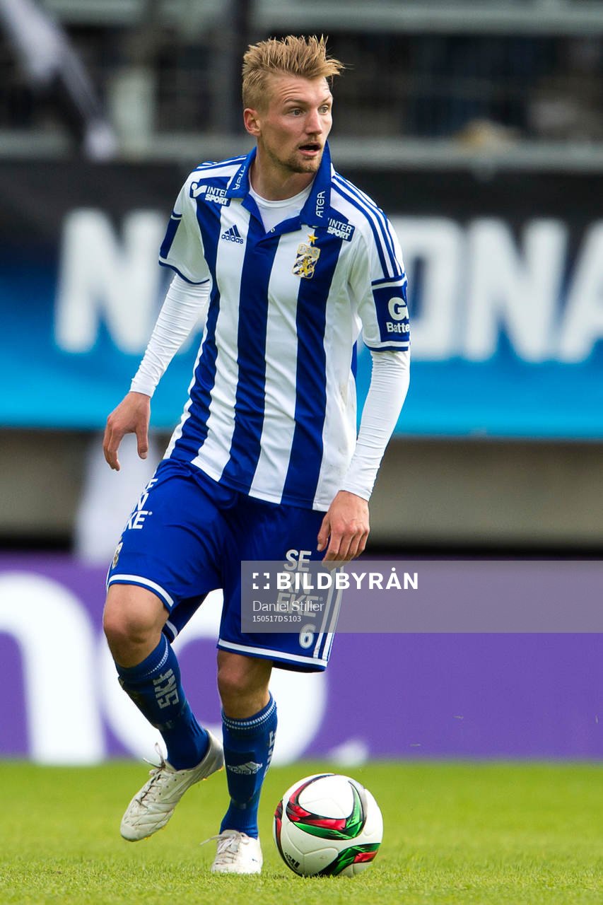 IFK Göteborgs Sebastian Eriksson under finalen i Svenska Cupen i fotboll mellan IFK Göteborg och Örebro den 17 maj 2015 i Göteborg.